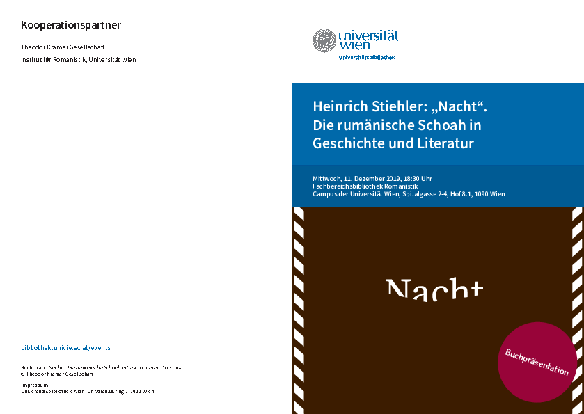 Stiehler: Nacht. Die rumänische Schoah in Geschichte und Literatur